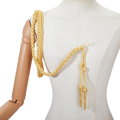 MAYJOYDIY Goldene Schulterklappen Aiguillette Mit Rundem Messingende Traditionelles Geflochtenes Schulterkordel Abzeichen Für Armee Bühnenauftritte Kleidungsdekoration Schultergurt Uniform Accessoire MAYJOYDIY Goldene Schulterklappen Aiguillette Mit Rundem Messingende Traditionelles Geflochtenes Schulterkordel Abzeichen Für Armee Bühnenauftritte Kleidungsdekoration Schultergurt Uniform Accessoire von MAYJOYDIY