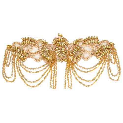 MAYJOYDIY Goldene Strass-Applikation, Verzierung, 16,3 x 33 cm, Schulter-Patches, zum Aufnähen, Diamant-Paillettenapplikation für Hochzeitskleid, DIY-Zubehör, Gürtel, Taillendekoration MAYJOYDIY Goldene Strass-Applikation, Verzierung, 16,3 x 33 cm, Schulter-Patches, zum Aufnähen, Diamant-Paillettenapplikation für Hochzeitskleid, DIY-Zubehör, Gürtel, Taillendekoration von MAYJOYDIY