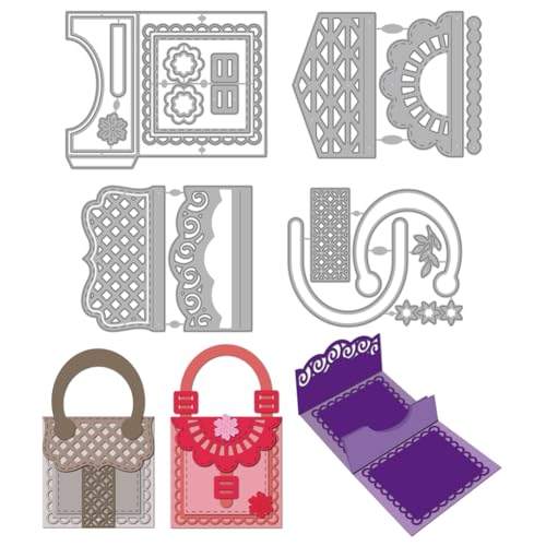 MAYJOYDIY Handtaschen Stanzungen Metall Stanzformen Grußkarten Elegante Prägevorlage Geldbörsengriffe Schablonen Aus Karbonstahl Für Karten Scrapbooking Alben Handgemachte Geschenke Dekoration von MAYJOYDIY