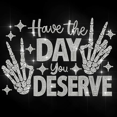 MAYJOYDIY Have the Day You Deserve Strass Aufbügler Hotfix Transfer Skeletthand Sterne Wärmetransfer Aufkleber Kleidungsdekoration Applikation Für Hemd Tasche Hut Jacke Jeans Schuhe DIY Basteln MAYJOYDIY Have the Day You Deserve Strass Aufbügler Hotfix Transfer Skeletthand Sterne Wärmetransfer Aufkleber Kleidungsdekoration Applikation Für Hemd Tasche Hut Jacke Jeans Schuhe DIY Basteln von MAYJOYDIY