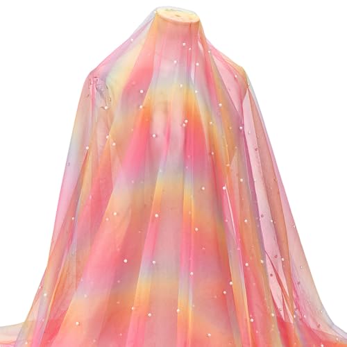 MAYJOYDIY Helles Korallen Netzstoff Mit Perlen Und Farbverlauf Tüllstoff Transparente Chiffonbänder Dekorationsband Spitzenbesatz Für Geburtstag Party Schleifen Kleider DIY Dekorationen MAYJOYDIY Helles Korallen Netzstoff Mit Perlen Und Farbverlauf Tüllstoff Transparente Chiffonbänder Dekorationsband Spitzenbesatz Für Geburtstag Party Schleifen Kleider DIY Dekorationen von MAYJOYDIY