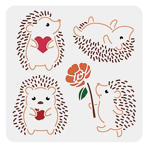 MAYJOYDIY Igel-Schablone, Igel-Zeichnung, Malschablonen, 30 x 30 cm, Blumen-Herz-Muster, wiederverwendbare Tierschablone für Heimwerker, Scrapbooking, Möbel, Wand, Boden, Heimdekorationen MAYJOYDIY Igel-Schablone, Igel-Zeichnung, Malschablonen, 30 x 30 cm, Blumen-Herz-Muster, wiederverwendbare Tierschablone für Heimwerker, Scrapbooking, Möbel, Wand, Boden, Heimdekorationen von MAYJOYDIY