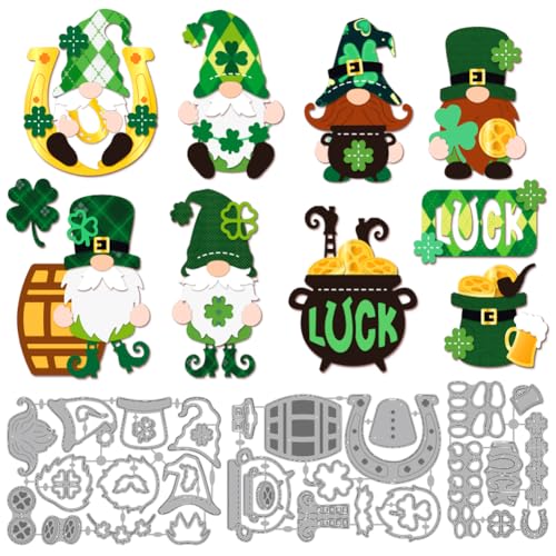 MAYJOYDIY Kleeblatt Zwergen Stanzformen Zum Kartenbasteln St. Patrick'S Day Metall Stanzformen Glücksklee Prägeschablone Für Scrapbooking Geburtstagskartenbasteln Album Und Umschlagdekoration MAYJOYDIY Kleeblatt Zwergen Stanzformen Zum Kartenbasteln St. Patrick'S Day Metall Stanzformen Glücksklee Prägeschablone Für Scrapbooking Geburtstagskartenbasteln Album Und Umschlagdekoration von MAYJOYDIY
