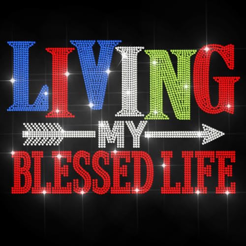 MAYJOYDIY LIVING MY BLESSED LIFE Strass Aufkleber Zum Aufbügeln Farbige Schriftart Hotfix Transferaufkleber Pfeilspitze Wärmeübertragungspatch Für T Shirts Hüte Jacken Kleidersäcke DIY Dekoration MAYJOYDIY LIVING MY BLESSED LIFE Strass Aufkleber Zum Aufbügeln Farbige Schriftart Hotfix Transferaufkleber Pfeilspitze Wärmeübertragungspatch Für T Shirts Hüte Jacken Kleidersäcke DIY Dekoration von MAYJOYDIY