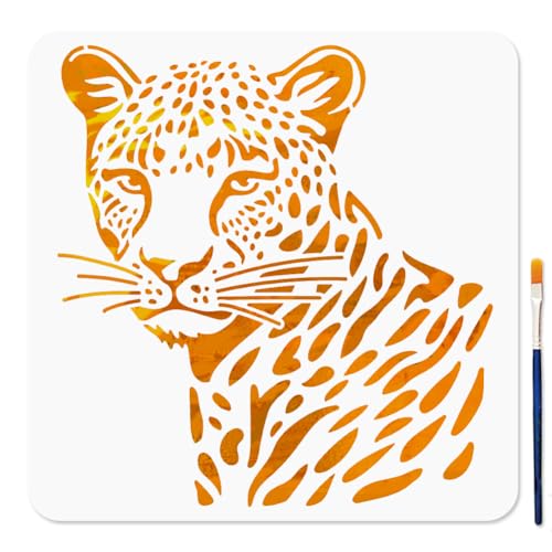 MAYJOYDIY Leoparden Wildtier Schablone 30×30cm Gefleckter Leopard Wiederverwendbare Vorlage Mit Pinsel Tropisches Leopardentier Kunststoff Schablone Zum Malen Auf Holz Wänden Stoffen Heimdekoration MAYJOYDIY Leoparden Wildtier Schablone 30×30cm Gefleckter Leopard Wiederverwendbare Vorlage Mit Pinsel Tropisches Leopardentier Kunststoff Schablone Zum Malen Auf Holz Wänden Stoffen Heimdekoration von MAYJOYDIY