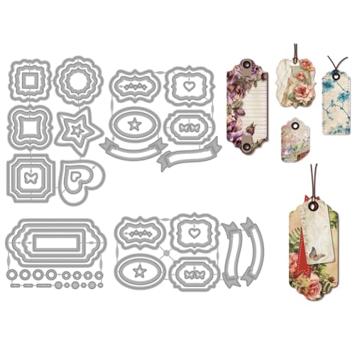 MAYJOYDIY Lesezeichen Metall Stanzformen Tags Metall Prägeschablone Vintage Hängende Etiketten Kohlenstoffstahl Stanzformen Stempel Set Scrapbooking Werkzeug für DIY Karte Scrapbooking Fotoalbum MAYJOYDIY Lesezeichen Metall Stanzformen Tags Metall Prägeschablone Vintage Hängende Etiketten Kohlenstoffstahl Stanzformen Stempel Set Scrapbooking Werkzeug für DIY Karte Scrapbooking Fotoalbum von MAYJOYDIY