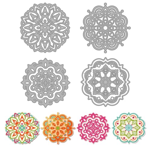 MAYJOYDIY Mandala Muster Stanzformen Retro Blumenmuster Metall Stanzschablonen Vorlage Papierschnitt Kunsthandwerk Prägung Schablonen Für DIY Scrapbooking Basteln Kartenherstellung Album Geschenkdekor von MAYJOYDIY