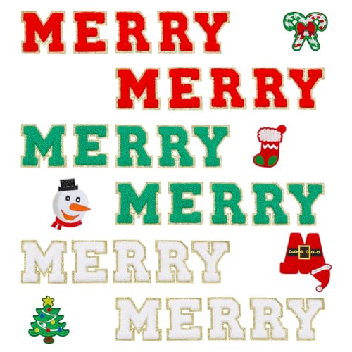 MAYJOYDIY Merry Christmas Iron On / Sew On Patches Christmas Embroidered Appliqué, Santa Claus Xmas Tree Snowman Dekorative Reparatur Patches für Kleidung, Taschen, Jacken, Jeans, Schuhe, Rucksäcke MAYJOYDIY Merry Christmas Iron On / Sew On Patches Christmas Embroidered Appliqué, Santa Claus Xmas Tree Snowman Dekorative Reparatur Patches für Kleidung, Taschen, Jacken, Jeans, Schuhe, Rucksäcke von MAYJOYDIY
