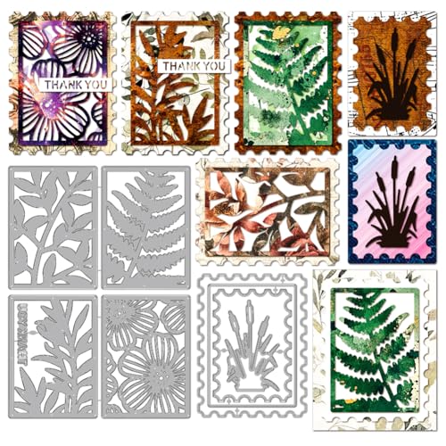 MAYJOYDIY Metall Stanzformen Mit Pflanzen Farnen Blättern Blumen Schilf Rahmen Stanzformen Vorlagen Stempel THANK YOU Präge Stanzschablone Für Karten DIY Scrapbooking Basteln Papier Album Dekoration von MAYJOYDIY