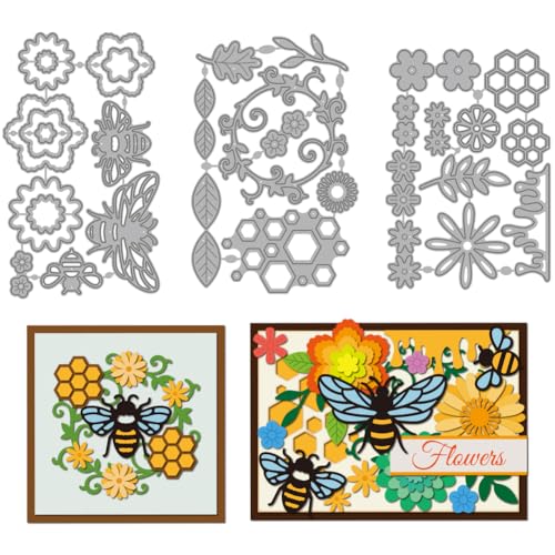 MAYJOYDIY Metall-Stanzformen mit Blumenmotiv, Bienenstock, Honig, Schablonen, Ranken, Blätter, Prägeschablone, Scrapbooking, Werkzeug für Bastelarbeiten, Kartenherstellung, Album, festliche MAYJOYDIY Metall-Stanzformen mit Blumenmotiv, Bienenstock, Honig, Schablonen, Ranken, Blätter, Prägeschablone, Scrapbooking, Werkzeug für Bastelarbeiten, Kartenherstellung, Album, festliche von MAYJOYDIY