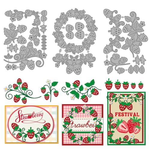 MAYJOYDIY Metall-Stanzformen mit Erdbeerbordüre, Obstecken, Stanzformen, Blume, Erdbeerblätter, Prägeschablonen, Scrapbooking, Werkzeug für DIY, Scrapbooking, Basteln, Kartenherstellung, Album MAYJOYDIY Metall-Stanzformen mit Erdbeerbordüre, Obstecken, Stanzformen, Blume, Erdbeerblätter, Prägeschablonen, Scrapbooking, Werkzeug für DIY, Scrapbooking, Basteln, Kartenherstellung, Album von MAYJOYDIY