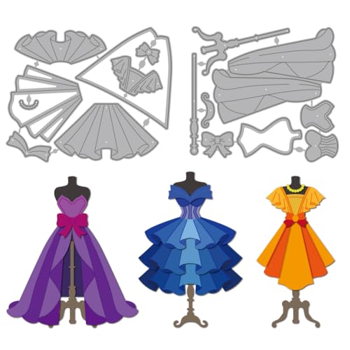 MAYJOYDIY Modelle Röcke Kleider Stanzformen Kleiderdekoration Metall Stanzschablonen Rocksaum Papierschnitt Prägung Scrapbooking Vorlage Für DIY Scrapbooking Basteln Kartenherstellung Geschenk Dekor von MAYJOYDIY
