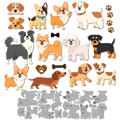 MAYJOYDIY Niedliche Hundemotiv Metall Stanzformen Welpenmotiv Bezaubernde Stanzschablonen Cartoon Tier Karbonstahl Prägevorlage Für DIY Scrapbooking Alben Dekorative Prägung Papierkartenherstellung MAYJOYDIY Niedliche Hundemotiv Metall Stanzformen Welpenmotiv Bezaubernde Stanzschablonen Cartoon Tier Karbonstahl Prägevorlage Für DIY Scrapbooking Alben Dekorative Prägung Papierkartenherstellung von MAYJOYDIY