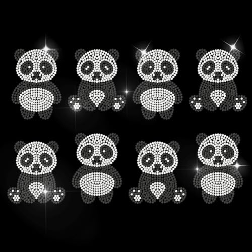 MAYJOYDIY Niedlicher Panda Strass Aufkleber Zum Aufbügeln Wildtier Zoo Panda Hotfix Transferaufkleber Modeartikel Wärmeübertragungspatch Applikation Für T Shirt Mütze Jacke Kleidersack DIY Dekor von MAYJOYDIY