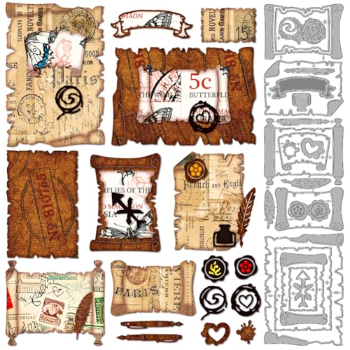 MAYJOYDIY Pergament Metall Stanzformen Briefpapier Federn Stanzformen Vintage Tintenstifte Prägeschablonen Scrapbook Werkzeug Für DIY Scrapbooking Basteln Grußkarte Album Geschenkdekor MAYJOYDIY Pergament Metall Stanzformen Briefpapier Federn Stanzformen Vintage Tintenstifte Prägeschablonen Scrapbook Werkzeug Für DIY Scrapbooking Basteln Grußkarte Album Geschenkdekor von MAYJOYDIY