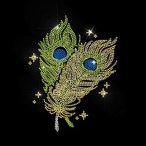 MAYJOYDIY Pfauenfedern Hotfix Strass Aufbügeln Sterne Feder Kristall Strass Transfer Aufkleber Glitzer Reparatur Applikation für T Shirt Jacke Tasche Jeans Basteln Kleidung Accessoire MAYJOYDIY Pfauenfedern Hotfix Strass Aufbügeln Sterne Feder Kristall Strass Transfer Aufkleber Glitzer Reparatur Applikation für T Shirt Jacke Tasche Jeans Basteln Kleidung Accessoire von MAYJOYDIY