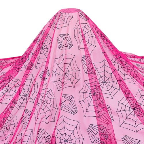 MAYJOYDIY Rosa Spinnennetz-Tüllstoff, 152,9 cm, Halloween-Netzstoff, mit schwarzem Spinnennetz für Party-Overlay, für DIY-Kleid, Hochzeit, Kopfbedeckung, Vorhang, Heimdekoration MAYJOYDIY Rosa Spinnennetz-Tüllstoff, 152,9 cm, Halloween-Netzstoff, mit schwarzem Spinnennetz für Party-Overlay, für DIY-Kleid, Hochzeit, Kopfbedeckung, Vorhang, Heimdekoration von MAYJOYDIY