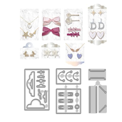 MAYJOYDIY Schmuck-Display-Karte, Stanzform, Ohrringe, Halskette, Display-Karte, Metall-Stanzformen, Haarnadel, Armband, Display-Karte, Prägeschablonen für Haarspangen, Vitrinenzubehör, Papierhandwerk MAYJOYDIY Schmuck-Display-Karte, Stanzform, Ohrringe, Halskette, Display-Karte, Metall-Stanzformen, Haarnadel, Armband, Display-Karte, Prägeschablonen für Haarspangen, Vitrinenzubehör, Papierhandwerk von MAYJOYDIY