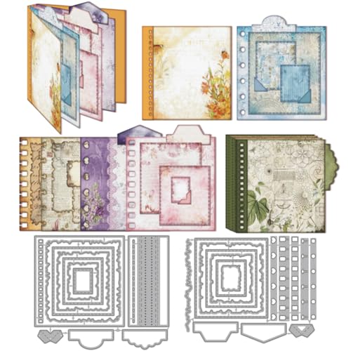 MAYJOYDIY Schnürrahmen Hintergrund Metall Stanzformen Fotorahmen Stanzformen Herz Karten Eckprägung DIY Bastelarbeiten Stanzformen Aus Karbonstahl Für Scrapbooking Fotoalben Papierkarten von MAYJOYDIY