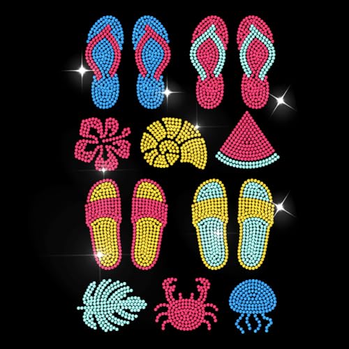 MAYJOYDIY Sommer Sandstrand Strass Hotfix Zum Aufbügeln Wassermelonen Flip Flops Schablone Aufkleber Quallen Muschel Krabbe Heat Transfer Sticker Für T Shirt Hemden Jeans Jacke Dekor MAYJOYDIY Sommer Sandstrand Strass Hotfix Zum Aufbügeln Wassermelonen Flip Flops Schablone Aufkleber Quallen Muschel Krabbe Heat Transfer Sticker Für T Shirt Hemden Jeans Jacke Dekor von MAYJOYDIY