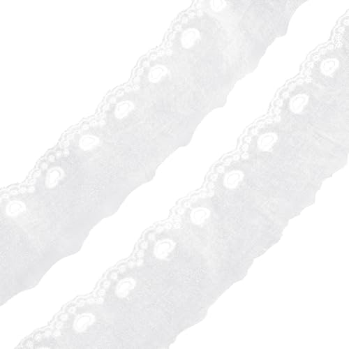 MAYJOYDIY Spitzenband mit Ösen, Baumwolle, breit, 5,3 cm breit, Blumenherz, Stickerei, Öse, Nähen, Rüschen, Spitzenbesatz für Kleid, Kissen, Puppen, Haustiere, Kleidung, Tasche, Nähen, 13,7 m MAYJOYDIY Spitzenband mit Ösen, Baumwolle, breit, 5,3 cm breit, Blumenherz, Stickerei, Öse, Nähen, Rüschen, Spitzenbesatz für Kleid, Kissen, Puppen, Haustiere, Kleidung, Tasche, Nähen, 13,7 m von MAYJOYDIY