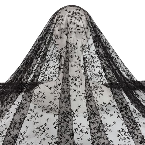 MAYJOYDIY Spitzenstoff mit Blumenzweig, bestickt, 130 cm, Blumenblatt, Polyesster-Mesh-Spitzenbesatz, Hochzeitszubehör, Tüll für selbstgemachte Hochzeitskleider, halber Rock, Kleid, Vorhänge, 2 Meter MAYJOYDIY Spitzenstoff mit Blumenzweig, bestickt, 130 cm, Blumenblatt, Polyesster-Mesh-Spitzenbesatz, Hochzeitszubehör, Tüll für selbstgemachte Hochzeitskleider, halber Rock, Kleid, Vorhänge, 2 Meter von MAYJOYDIY