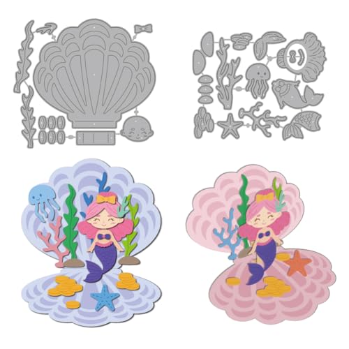 MAYJOYDIY Stanzformen Einer Meerjungfrau Oder Einer Muschel Zum Basteln von Karten Seetang Qualle Koralle Metall Stanzformen Mit Meeresmotiv Präge Für Scrapbooking Bastelpapier Geschenkdekoration MAYJOYDIY Stanzformen Einer Meerjungfrau Oder Einer Muschel Zum Basteln von Karten Seetang Qualle Koralle Metall Stanzformen Mit Meeresmotiv Präge Für Scrapbooking Bastelpapier Geschenkdekoration von MAYJOYDIY