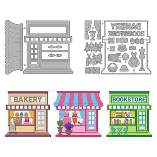 MAYJOYDIY Stanzformen Mit Ladenhaus Muster Bäckerei Buchhandlung Metall Stanzformen Einkaufsläden Präge Und Schneideschablone Für Scrapbooking Bastelpapier Geburtstagskarten Geschenkdekoration MAYJOYDIY Stanzformen Mit Ladenhaus Muster Bäckerei Buchhandlung Metall Stanzformen Einkaufsläden Präge Und Schneideschablone Für Scrapbooking Bastelpapier Geburtstagskarten Geschenkdekoration von MAYJOYDIY