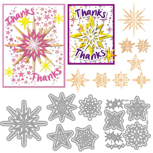 MAYJOYDIY Sterne Stanzformen Fünfzackiger Stern Metallprägeschablone Funkelnde Sterne Stanzschablonen Aus Karbonstahl Anis Sternenlicht Scrapbooking Werkzeug Für DIY Karten Basteln Dekoration von MAYJOYDIY