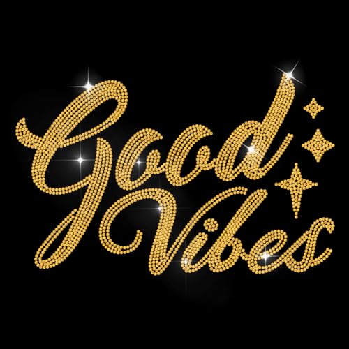 MAYJOYDIY Strass Aufkleber Good Vibes Zum Aufbügeln Goldener Glänzender Stern Hotfix Transferaufkleber Vibe Text Bling Wärmeübertragungs Patch Für T Shirts Hüte Jacken Kleidersäcke DIY Dekoration MAYJOYDIY Strass Aufkleber Good Vibes Zum Aufbügeln Goldener Glänzender Stern Hotfix Transferaufkleber Vibe Text Bling Wärmeübertragungs Patch Für T Shirts Hüte Jacken Kleidersäcke DIY Dekoration von MAYJOYDIY