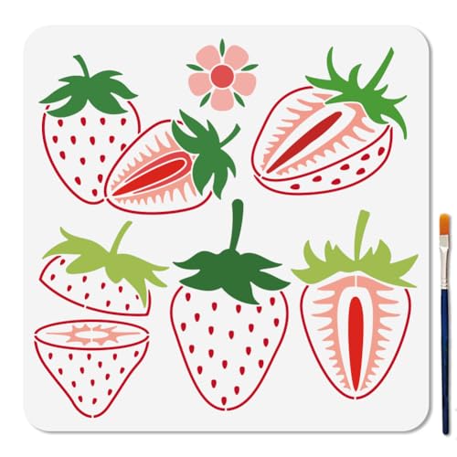 MAYJOYDIY Süße Erdbeer Schablone 30 × 30cm Sommerfrüchte Malschablone Wiederverwendbare Blumen Erdbeer Kernvorlage DIY Bastelarbeiten Zum Malen Auf Holzmöbeln Leinwand Wanddekoration MAYJOYDIY Süße Erdbeer Schablone 30 × 30cm Sommerfrüchte Malschablone Wiederverwendbare Blumen Erdbeer Kernvorlage DIY Bastelarbeiten Zum Malen Auf Holzmöbeln Leinwand Wanddekoration von MAYJOYDIY