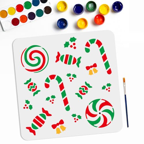 MAYJOYDIY Süßigkeiten Schablonen Süßigkeiten Zeichnungs Und Malvorlagen Süßigkeiten Lollipop Weihnachtssüßigkeiten Vorlage Wiederverwendbar 30 × 30cm Mit Pinsel Zum Malen Auf Wand Möbel Holz Papier MAYJOYDIY Süßigkeiten Schablonen Süßigkeiten Zeichnungs Und Malvorlagen Süßigkeiten Lollipop Weihnachtssüßigkeiten Vorlage Wiederverwendbar 30 × 30cm Mit Pinsel Zum Malen Auf Wand Möbel Holz Papier von MAYJOYDIY