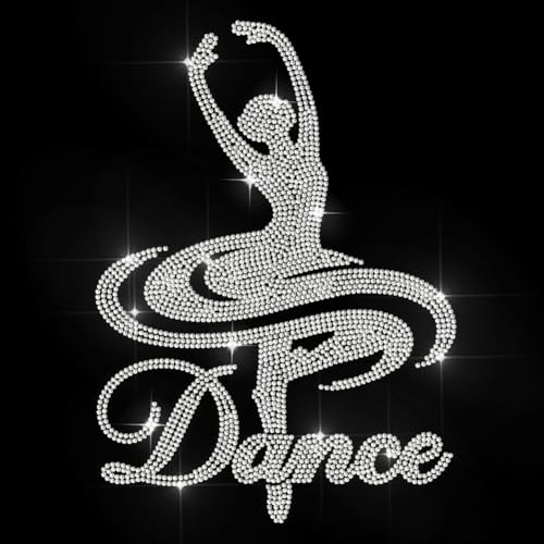 MAYJOYDIY Tänzerin Tanz Text Strass Transfer Hotfix Aufkleber 29.7x21cm Bling Balletttänzerin DIY Patch Kleidung Reparatur Applikation Für T Shirt Jacke Taschen Kleidungsstücke DIY Zubehör von MAYJOYDIY