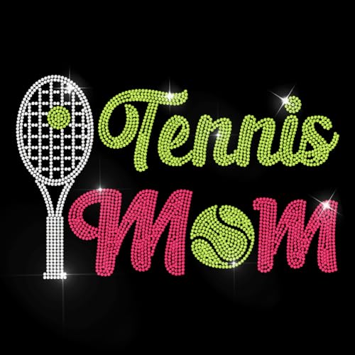 MAYJOYDIY Tennis MOM Strass Aufkleber Zum Aufbügeln Schläger Bälle Hotfix Transfer Aufkleber Kristall Sport Wärmeübertragungs Patch Bling Für T Shirts Hüte Jacken Kleidungsstücke Taschen Muttertag von MAYJOYDIY
