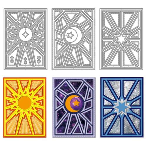 MAYJOYDIY Thema Astronomie Stanzschablone Geheimnisvolles Universum Metall Stanzformen Sonne Mond Sterne Prägeschablonen Aus Karbonstahl Für Kartengestaltung DIY Scrapbooking Album Geschenkdekoration von MAYJOYDIY