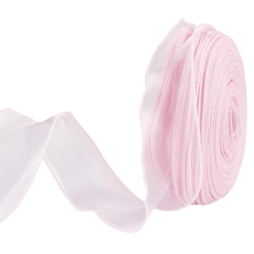 MAYJOYDIY Transparentes Organzaband, rosa, 50 m/Rolle, durchscheinende Chiffon-Schleifen, schimmerndes Band für Geschenkverpackungen, Hochzeiten, Basteln, Bekleidung, Verzierung, Einladungen, Kränze MAYJOYDIY Transparentes Organzaband, rosa, 50 m/Rolle, durchscheinende Chiffon-Schleifen, schimmerndes Band für Geschenkverpackungen, Hochzeiten, Basteln, Bekleidung, Verzierung, Einladungen, Kränze von MAYJOYDIY