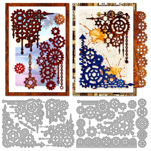 MAYJOYDIY Zahnradketten Metall Stanzformen Pfeile Stanzmaschinen Präge Und Schneideschablonen Löcher Mechanische Teile Stanzform Aus Karbonstahl Für Die Kartenherstellung Scrapbooking Alben von MAYJOYDIY