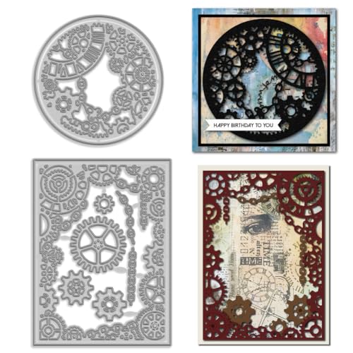 MAYJOYDIY Zahnraduhr Metallstanzform Vintage Zahnradrand Stanzformen Aus Karbonstahl Mechanische Zahnradkette Prägeschablonen Für Scrapbooking Partys DIY Papierkartenbasteln MAYJOYDIY Zahnraduhr Metallstanzform Vintage Zahnradrand Stanzformen Aus Karbonstahl Mechanische Zahnradkette Prägeschablonen Für Scrapbooking Partys DIY Papierkartenbasteln von MAYJOYDIY