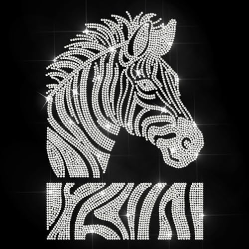 MAYJOYDIY Zebrastreifen Hotfix Strass Aufbügeln Wild Zebra Hotfix Transfer Aufkleber Tierdrucke Wärmeübertragungs Patch Bling Applikation Für T Shirt Mütze Jacke Kleidersack DIY Dekoration von MAYJOYDIY