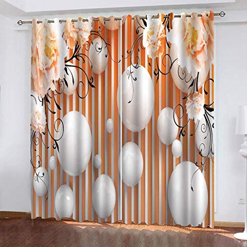 Blickdichte Vorhänge Kinderzimmer 3D Blumen Und Weiße Kugeln Thermovorhang Kälteschutz Gardinen Mit Ösen Vorhang Wärmeisolierend 160x200 cm Verdunklungsvorhänge Wohnzimmer Schlafzimmer Modern Blickdichte Vorhänge Kinderzimmer 3D Blumen Und Weiße Kugeln Thermovorhang Kälteschutz Gardinen Mit Ösen Vorhang Wärmeisolierend 160x200 cm Verdunklungsvorhänge Wohnzimmer Schlafzimmer Modern von MAYNUO