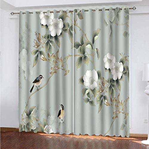 Blickdichte Vorhänge Kinderzimmer 3D Blumen Vogelmuster Thermovorhang Kälteschutz Gardinen Mit Ösen Vorhang Wärmeisolierend 160x200 cm Verdunklungsvorhänge Wohnzimmer Schlafzimmer Modern Blickdichte Vorhänge Kinderzimmer 3D Blumen Vogelmuster Thermovorhang Kälteschutz Gardinen Mit Ösen Vorhang Wärmeisolierend 160x200 cm Verdunklungsvorhänge Wohnzimmer Schlafzimmer Modern von MAYNUO