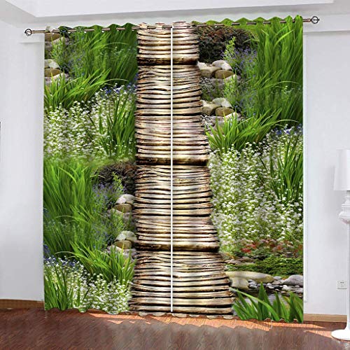 Blickdichte Vorhänge Kinderzimmer 3D Garten Weg Pflanzen Thermovorhang Kälteschutz Gardinen Mit Ösen Vorhang Wärmeisolierend 160x200 cm Verdunklungsvorhänge Wohnzimmer Schlafzimmer Modern Blickdichte Vorhänge Kinderzimmer 3D Garten Weg Pflanzen Thermovorhang Kälteschutz Gardinen Mit Ösen Vorhang Wärmeisolierend 160x200 cm Verdunklungsvorhänge Wohnzimmer Schlafzimmer Modern von MAYNUO