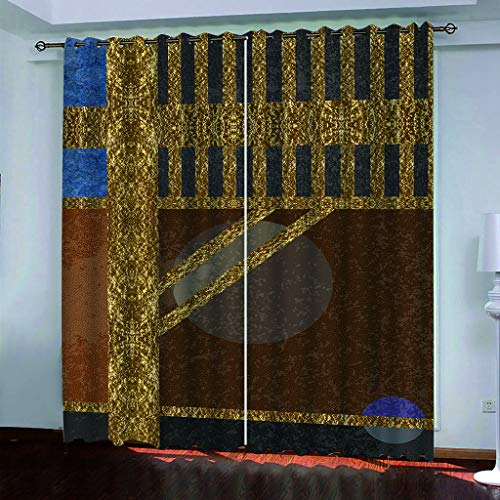 Blickdichte Vorhänge Kinderzimmer 3D Retro-Goldene Kunst Thermovorhang Kälteschutz Gardinen Mit Ösen Vorhang Wärmeisolierend 160x200 cm Verdunklungsvorhänge Wohnzimmer Schlafzimmer Modern Blickdichte Vorhänge Kinderzimmer 3D Retro-Goldene Kunst Thermovorhang Kälteschutz Gardinen Mit Ösen Vorhang Wärmeisolierend 160x200 cm Verdunklungsvorhänge Wohnzimmer Schlafzimmer Modern von MAYNUO