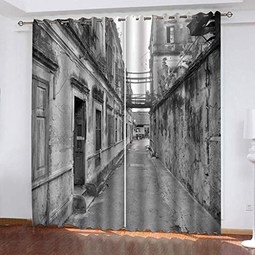 Blickdichte Vorhänge Kinderzimmer 3D Retro-Straßenbild Architektur Thermovorhang Kälteschutz Gardinen Mit Ösen Vorhang Wärmeisolierend 160x200 cm Verdunklungsvorhänge Wohnzimmer Schlafzimmer Modern Blickdichte Vorhänge Kinderzimmer 3D Retro-Straßenbild Architektur Thermovorhang Kälteschutz Gardinen Mit Ösen Vorhang Wärmeisolierend 160x200 cm Verdunklungsvorhänge Wohnzimmer Schlafzimmer Modern von MAYNUO