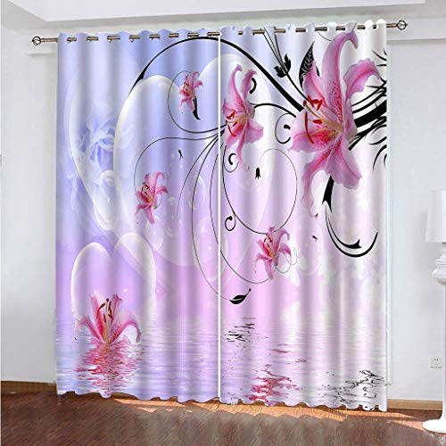 Blickdichte Vorhänge Kinderzimmer 3D Rosa Lilienblüten Thermovorhang Kälteschutz Gardinen Mit Ösen Vorhang Wärmeisolierend 160x200 cm Verdunklungsvorhänge Wohnzimmer Schlafzimmer Modern Blickdichte Vorhänge Kinderzimmer 3D Rosa Lilienblüten Thermovorhang Kälteschutz Gardinen Mit Ösen Vorhang Wärmeisolierend 160x200 cm Verdunklungsvorhänge Wohnzimmer Schlafzimmer Modern von MAYNUO