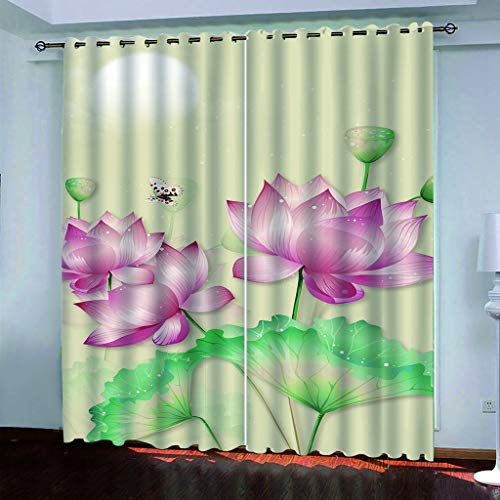 Blickdichte Vorhänge Kinderzimmer 3D Rosa Lotusblumen-Schmetterlinge Thermovorhang Kälteschutz Gardinen Mit Ösen Vorhang Wärmeisolierend 160x200 cm Verdunklungsvorhänge Wohnzimmer Schlafzimmer Moder Blickdichte Vorhänge Kinderzimmer 3D Rosa Lotusblumen-Schmetterlinge Thermovorhang Kälteschutz Gardinen Mit Ösen Vorhang Wärmeisolierend 160x200 cm Verdunklungsvorhänge Wohnzimmer Schlafzimmer Moder von MAYNUO