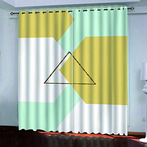Blickdichte Vorhänge Mit Motiv 3D Gelbe Geometrische Drucke Kinder Gardinen Ösen Gardine Thermo 280x160 cm Schlafzimmer Kinderzimmer Vorhange Dekoratives Muster, Verdunklungsvorhänge Blickdichte Vorhänge Mit Motiv 3D Gelbe Geometrische Drucke Kinder Gardinen Ösen Gardine Thermo 280x160 cm Schlafzimmer Kinderzimmer Vorhange Dekoratives Muster, Verdunklungsvorhänge von MAYNUO