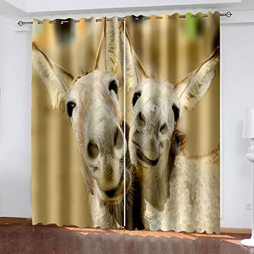 Lichtundurchlässige Vorhänge Mit Ösen Für Schlafzimmer Kinderzimmer Geräuschreduzierung 2Er Set 3D Modisch Lustiges Tier Esel Blickdichte Gardinen 264x240 Cm Verdunkelungsvorhang, Thermovorhang Lichtundurchlässige Vorhänge Mit Ösen Für Schlafzimmer Kinderzimmer Geräuschreduzierung 2Er Set 3D Modisch Lustiges Tier Esel Blickdichte Gardinen 264x240 Cm Verdunkelungsvorhang, Thermovorhang von MAYNUO