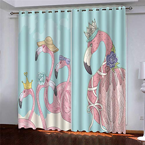 MAYNUO Lichtundurchlässige Vorhänge Mit Ösen Für Schlafzimmer Kinderzimmer Geräuschreduzierung 2Er Set 3D Krone Flamingo Blickdichte Gardinen 250x200 cm Verdunkelungsvorhang, Thermovorhang MAYNUO Lichtundurchlässige Vorhänge Mit Ösen Für Schlafzimmer Kinderzimmer Geräuschreduzierung 2Er Set 3D Krone Flamingo Blickdichte Gardinen 250x200 cm Verdunkelungsvorhang, Thermovorhang von MAYNUO