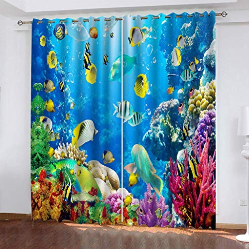 MAYNUO Thermovorhang Fensterdekoration 3D Blaue Unterwasserwelt Gardinen Druck Verdunkelung Vorhänge Für Kinderzimmer Wohnzimmer Fenster Thermovorhang 264x214Cm 2 Stück Ösenvorhang Blickdicht MAYNUO Thermovorhang Fensterdekoration 3D Blaue Unterwasserwelt Gardinen Druck Verdunkelung Vorhänge Für Kinderzimmer Wohnzimmer Fenster Thermovorhang 264x214Cm 2 Stück Ösenvorhang Blickdicht von MAYNUO